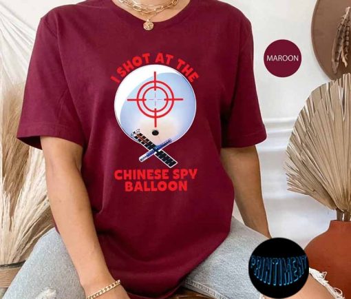 I Shot At The Chinese Spy Balloon T-Shirt, Funny 2023 Chinese Spy Balloon in USA Free Shipping Sweatshirt