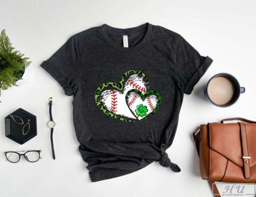 Happy St.Patrick's Day Shamrock Baseball Heart T-Shirt, Happy St Patricks Day Shirt