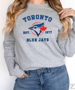 Toronto Blue Jays Baseball T-Shirt, Toronto Blue Jays Est 1977 Shirt, MLB Shirt, Blue Jays Sweatshirt