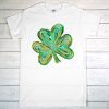 Cute St Patricks Four Leaf Clover Shirt, Gift for St Patricks, Watercolor St Patrick T-Shirt, Shamrock Shirt
