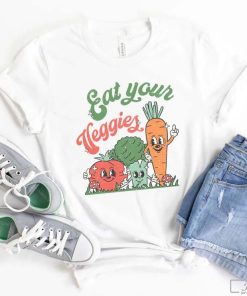 Eat Your Veggies Retro T-Shirt, Vegan Shirt, Farmers Market Vegetable Shirt