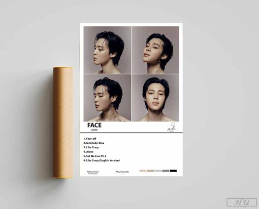 Jimin Face Album Poster, Jimin BTS, Tracklist Album Poster