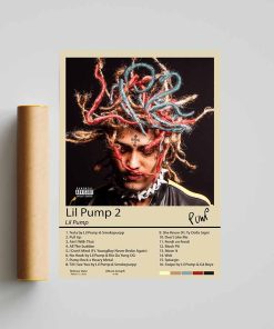 Lil Pump Poster, Lil Pump 2 Cover Album Poster, Tracklist Album Wall Art
