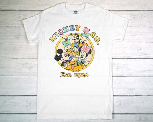 Mickey and Co T-Shirt, Disney Est 1928 Shirt, Vintage Disney Shirt, Disney Family Shirt, Disney Characters Shirt
