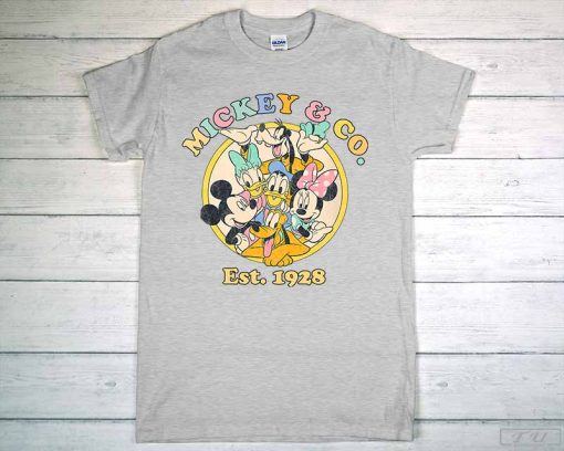 Mickey and Co T-Shirt, Disney Est 1928 Shirt, Vintage Disney Shirt, Disney Family Shirt, Disney Characters Shirt