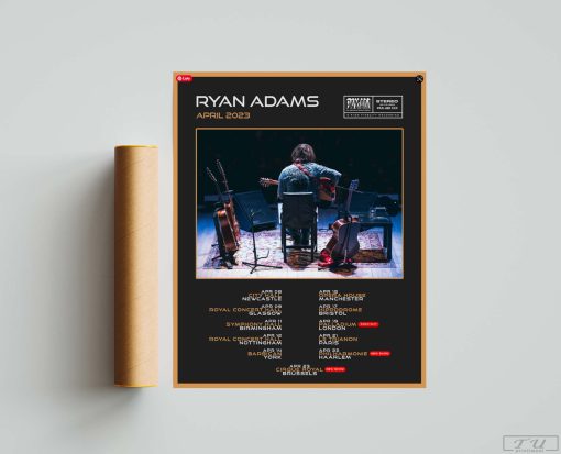 Ryan Adams Poster, Ryan Adams Tour, Ryan Adams Concert Poster