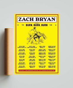 Zach Bryan The Burn Burn Burn Tour 2023 Poster, Zach Bryan Country Music Poster