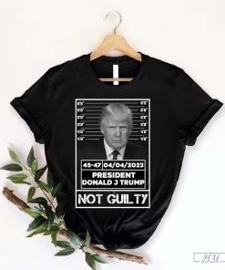 Donald Trump Police Mugshot Photo T-Shirt, Not Guilty 45-47 President Shirt, DJT Arrest US Presidential Elections Trump Support Tee