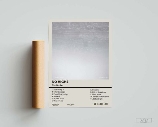 Tim Hecker (No Highs) Album Cover Poster, Home Decor, Music Gift