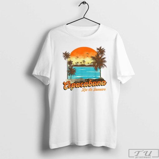 Copacabana, Rio de Janeiro Beach Summer Vacation Palm Sunset Shirt, Vacation Tee