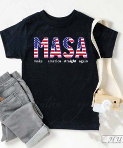 MASA Make America Straight Again American Flag T-Shirt