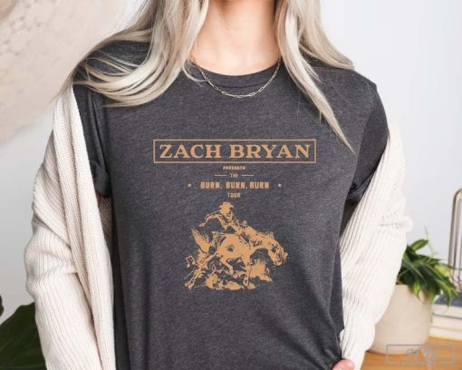 Zach Bryan The Burn Burn Burn Tour 2023 T-Shirt, Zach Bryan Concert Fan Shirt, Zach Bryan Country Music Shirt, Zach Bryan 2023 Tee