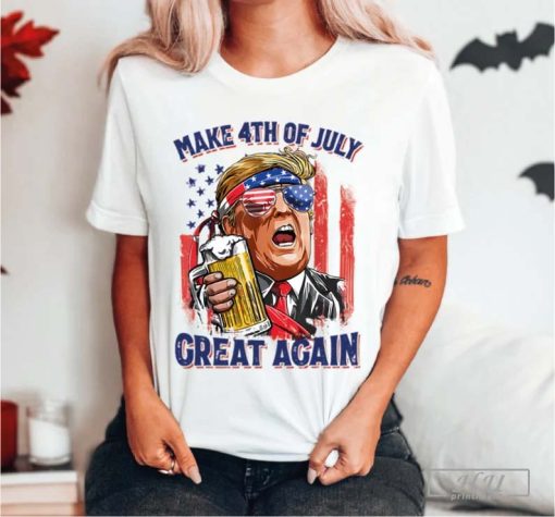 4th Of July Trump T-Shirt, Fourth Of July Shirt, Make 4th Of July Great Again, LS390 Tee