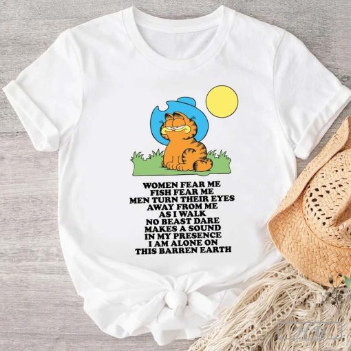 Garfield Cowboy T-Shirt, Women Fear Me, Fish Fear Me, Funny Shirt, Sarcactic Shirt