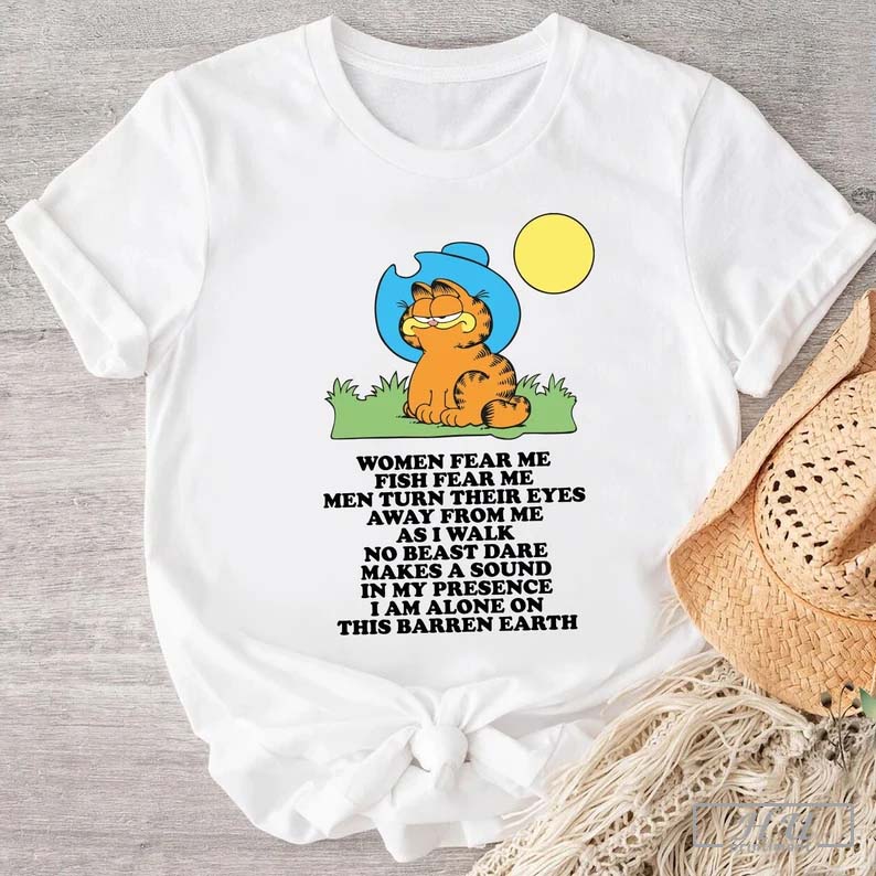 Garfield Cowboy T-Shirt, Women Fear Me, Fish Fear Me, Funny Shirt,  Sarcactic Shirt - Printiment