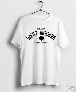 West Virginia Almost Heaven Shirt, West Virginia State Shirt, West Virginia State Map Shirt, West Virginia Travel Gift