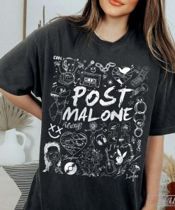Vintage Post Malone 2023 Tour T-Shirt, Post Malone Fan Shirt, Posty Graphic Shirt, Post Malone Doodle Tattoo Tee