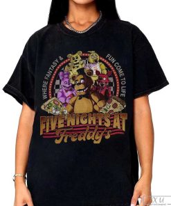 Five Nights at Freddy's T-shirt, Freddy Fazbear Pizza Graphic Tee, Freddy Fazbear Bonnie Chica Shirt, Five Nights At Freddy Video Game