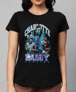 Larry Johnson Charlotte Hornets Mitchell Ness Hardwood Classics Bling Concert Player Shirt