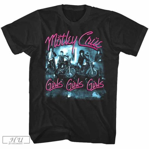 Motley Crue Girls Girls Girls Neon Bikers Oversized Unisex T Shirt