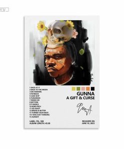 Shiwa Gunna Poster, A Gift & A Curse Album Cover Posters for Bedroom, Canvas Posters for Room Aesthetic, Wall Art Decor