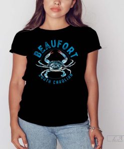 Beaufort South Carolina Blue Crab Design T-shirt