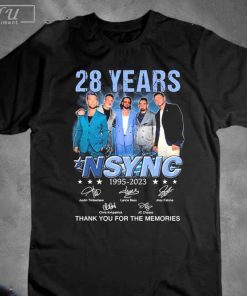 Official NSYNC 28 Years 1995-2023 Thank You For The Memories Signatures T-Shirt