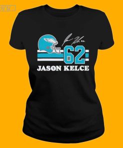 Philadelphia Eagles Jason Kelce #62 Helmet Retro NFL Signature T-Shirt