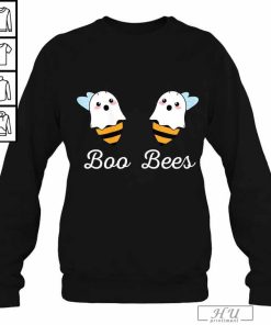 Womens Boo Bees Couples Halloween Shirt For Women Bee Boobs Bra T-Shirt