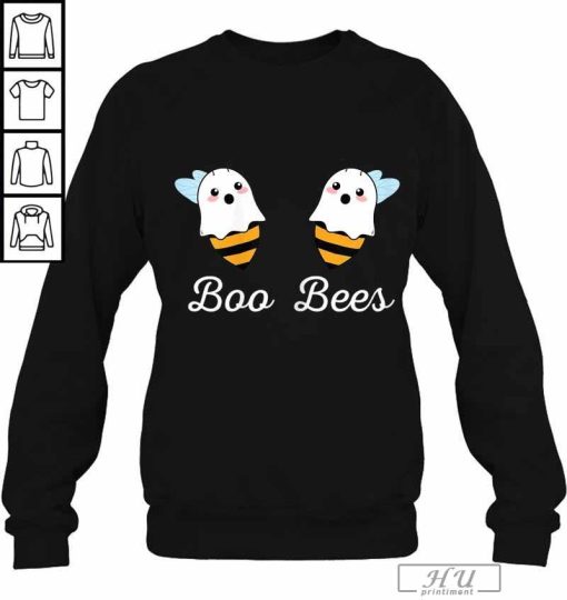Womens Boo Bees Couples Halloween Shirt For Women Bee Boobs Bra T-Shirt
