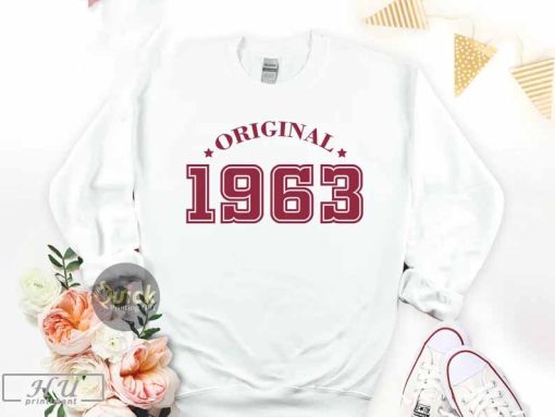 60th Birthday Sweatshirt 2023, 60th Birthday Gift for Women, Vintage Birthday 1963 Jumper for Women Men, Mothers Day Gift for Mum Dad