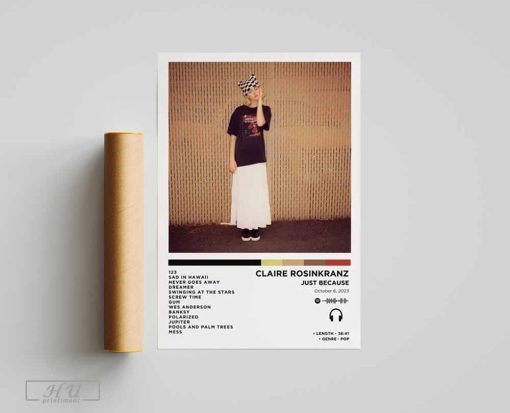 Claire Rosinkranz - Just Because Album Poster, Album Cover Poster, Music Gift, Music Wall Decor, Album Art