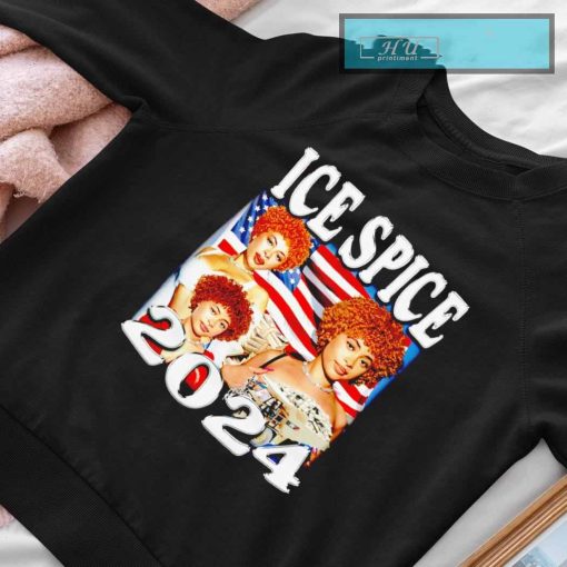 Ice Spice 2024 T-Shirt, Ice Spice Flag, Munch Flag, Ice Spice Tapestry Pink American Shirt