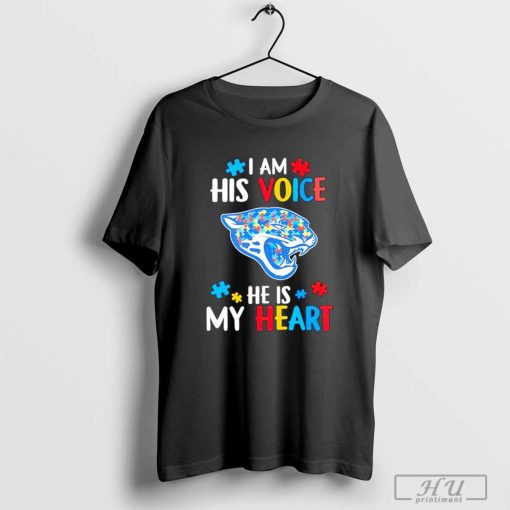 Jacksonville Jaguars Nfl Autism I Am His Voice He Is My Heart T-Shirt