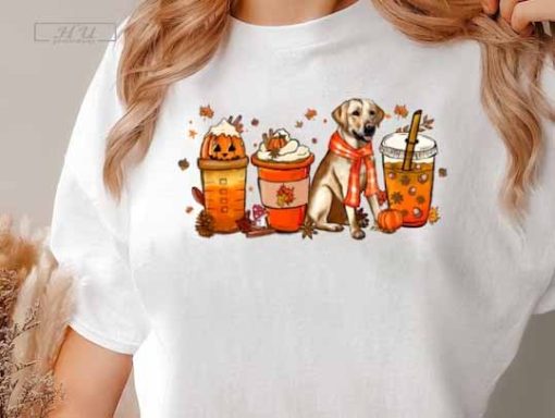 Labrador T-Shirt, Fall Coffee Lover Shirt