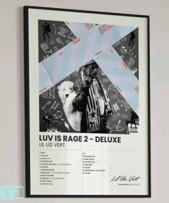 Luv Is Rage 2 - Lil Uzi Vert Poster, Digital Album Cover Art Poster Download - Music Print - Home Decor - Minimalist Wall Art - Tracklist