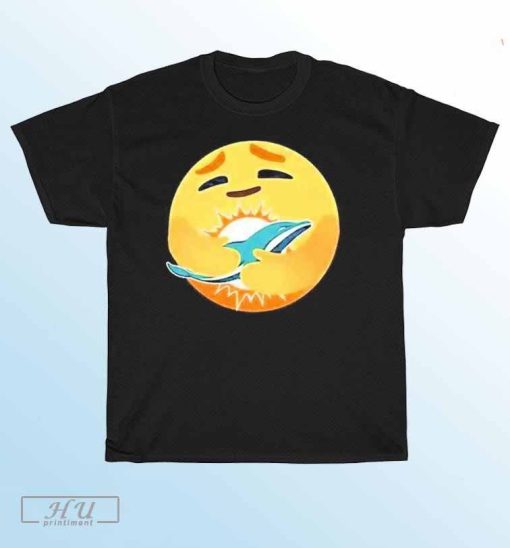 Miami Dolphins Emoji Shirt, Dolphins Thinking Emoji T-Shirt