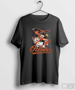 Mlb Baltimore Orioles Snoopy Charlie Brown Woodstock The Peanuts Movie Baseball Tee Shirt