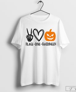 Peace Love Halloween Shirt, Funny Halloween Shirt, Pumpkin Tee