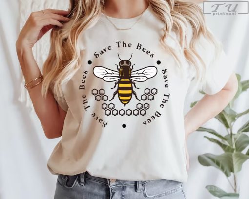 Save The Bees Shirt, Nature Life Shirt, Bee Botanical Shirt, Cute Bee Tee