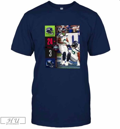 Seattle Seahawks 24 3 New York Giants 2023 Gameday Final Score T-Shirt