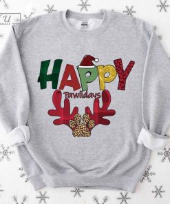 Happy Pawlidays Shirt, Christmas Dog Sweater Unisex T Shirt