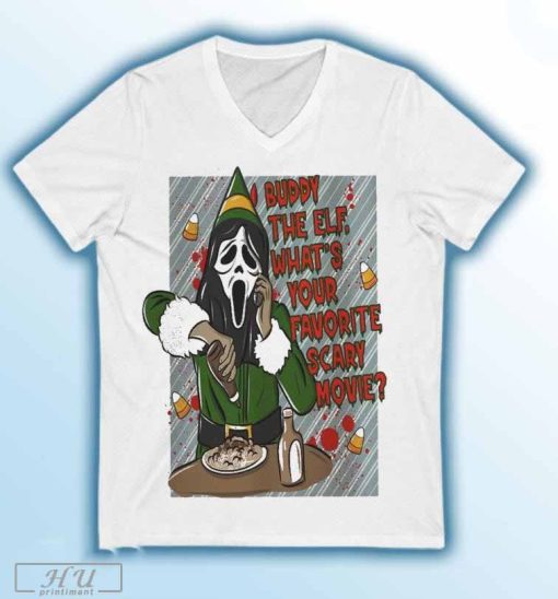 Scary Buddy The Elf, What_s Your Favorite Scary Movie Christmas Shirt