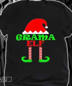 Womens Grama Elf Christmas Holiday Design Premium T-Shirt