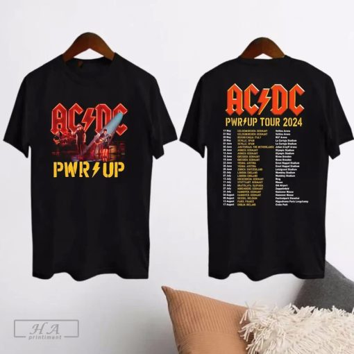 ACDC Band AC/DC Rock Music Band Pwr Up - Pwr Up Tour 2024 with Pwr Tour Dates T-Shirt