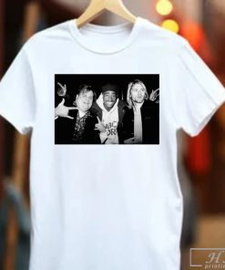 Chris Farley Tupac Shakur and Kurt Cobain partying Unisex Men's Cotton Crew T-shirt