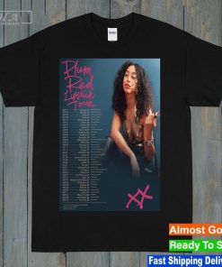 Corinne Bailey Rae 2024 Plum Red Lipstick Tour Poster Shirt