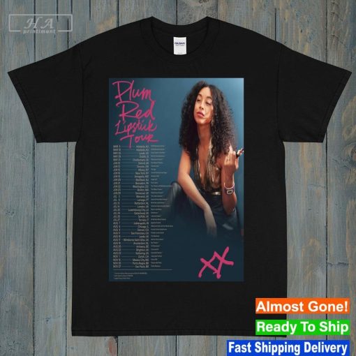 Corinne Bailey Rae 2024 Plum Red Lipstick Tour Poster Shirt