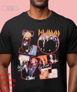 Def Leppard Rock Band Love Signatures T-Shirt