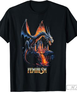 Feminism Dragon Fantasy Vintage T-Shirt